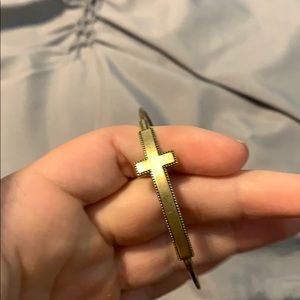 Gold Cross bangle bracelet